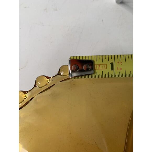 Vintage Amber Glass Divided Candy Dish Tray Candlewick Hob Nob Edges Art Deco - Picture 6 of 10